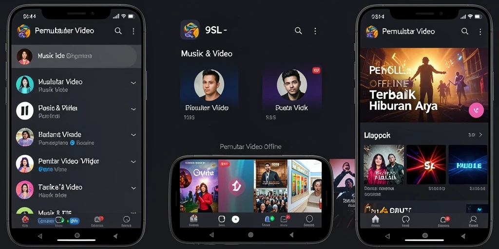Screenshot antarmuka aplikasi Pemutar Video Offline 9SL yang user-friendly.