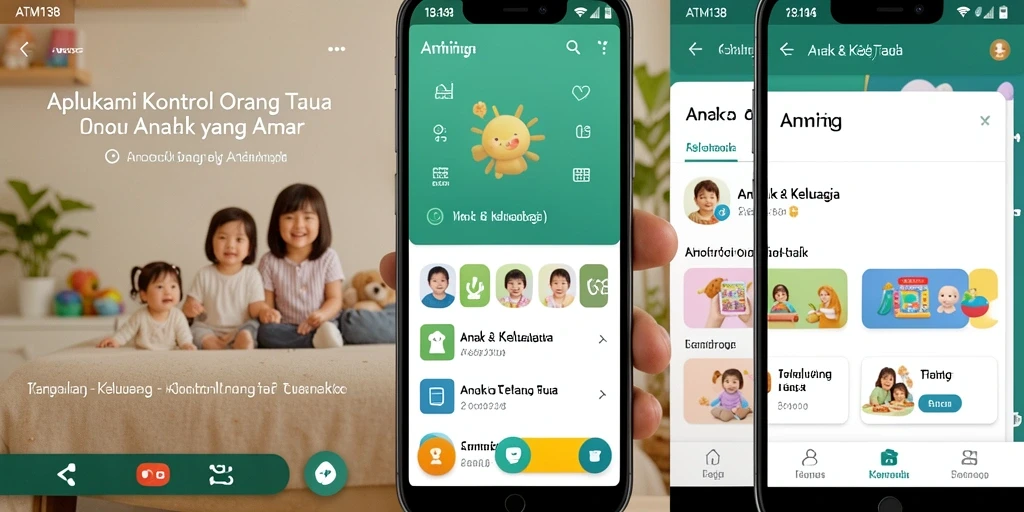 Tampilan antarmuka aplikasi Kontrol Orang Tua Anak yang intuitif dan mudah digunakan.