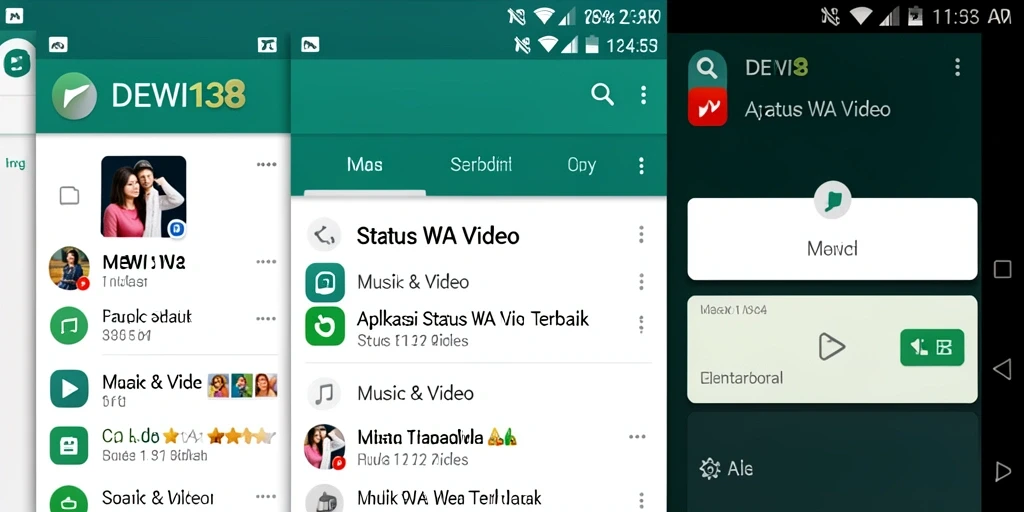 Antarmuka DEWI138 menampilkan berbagai pilihan video status yang menarik.