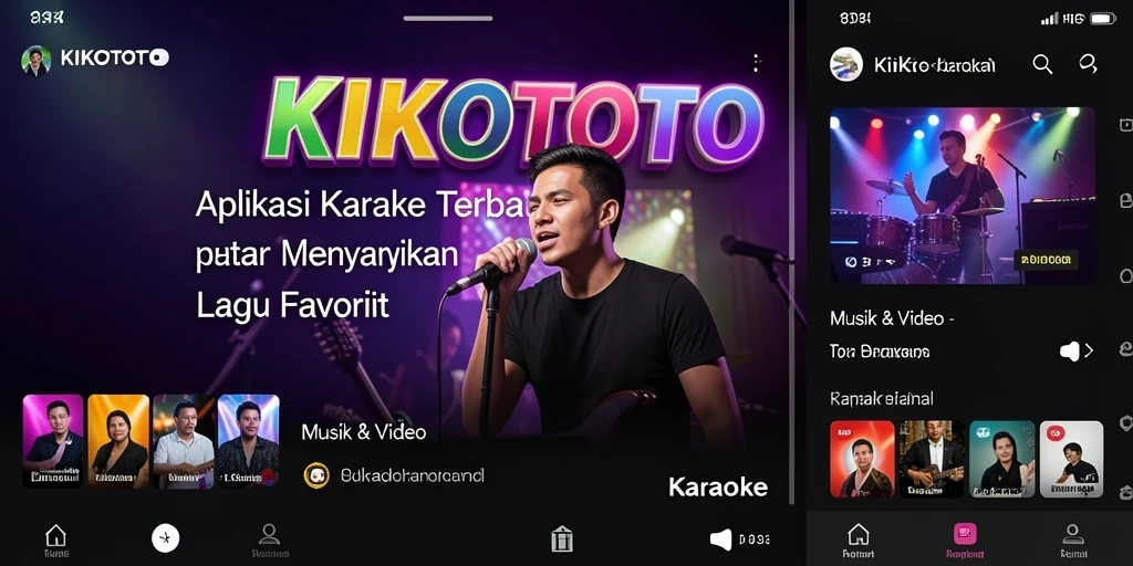 Antarmuka KIKOTOTO yang menarik dan mudah digunakan untuk karaoke.