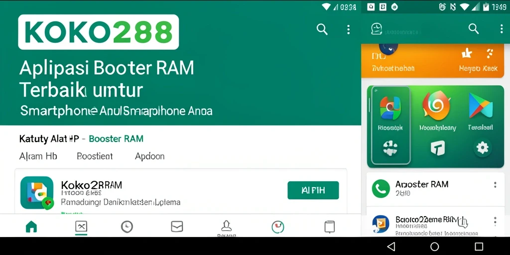 Tampilan antarmuka KOKO288 yang sederhana dan efisien untuk Boost RAM.