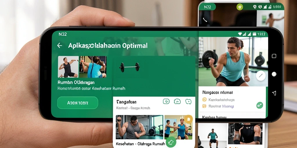 Tampilan antarmuka N32 dengan berbagai pilihan latihan olahraga rumah.