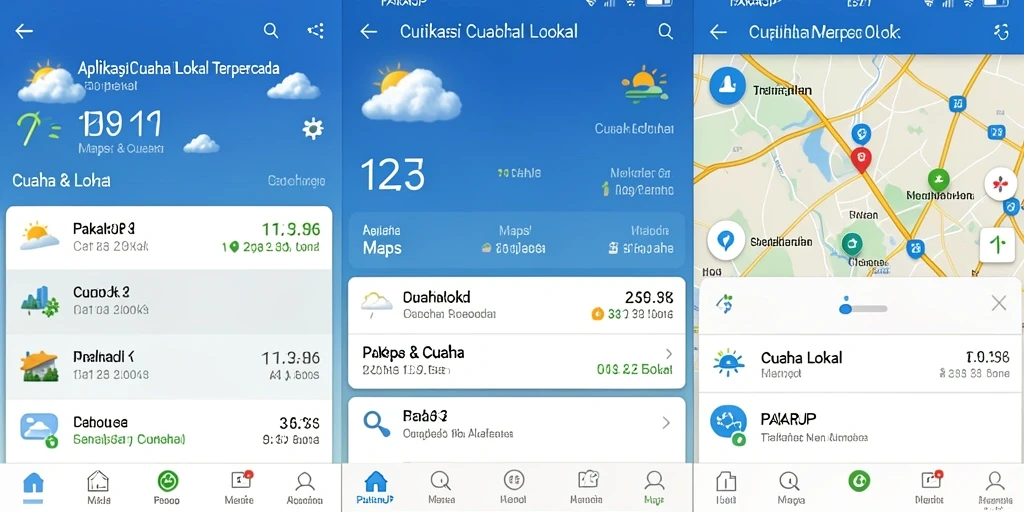Tampilan antarmuka PAKARJP menampilkan informasi cuaca lokal yang jelas.