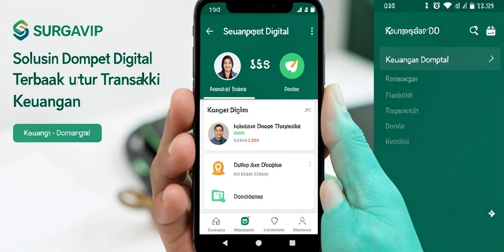 Antarmuka aplikasi SURGAVIP yang mudah digunakan untuk transaksi keuangan.